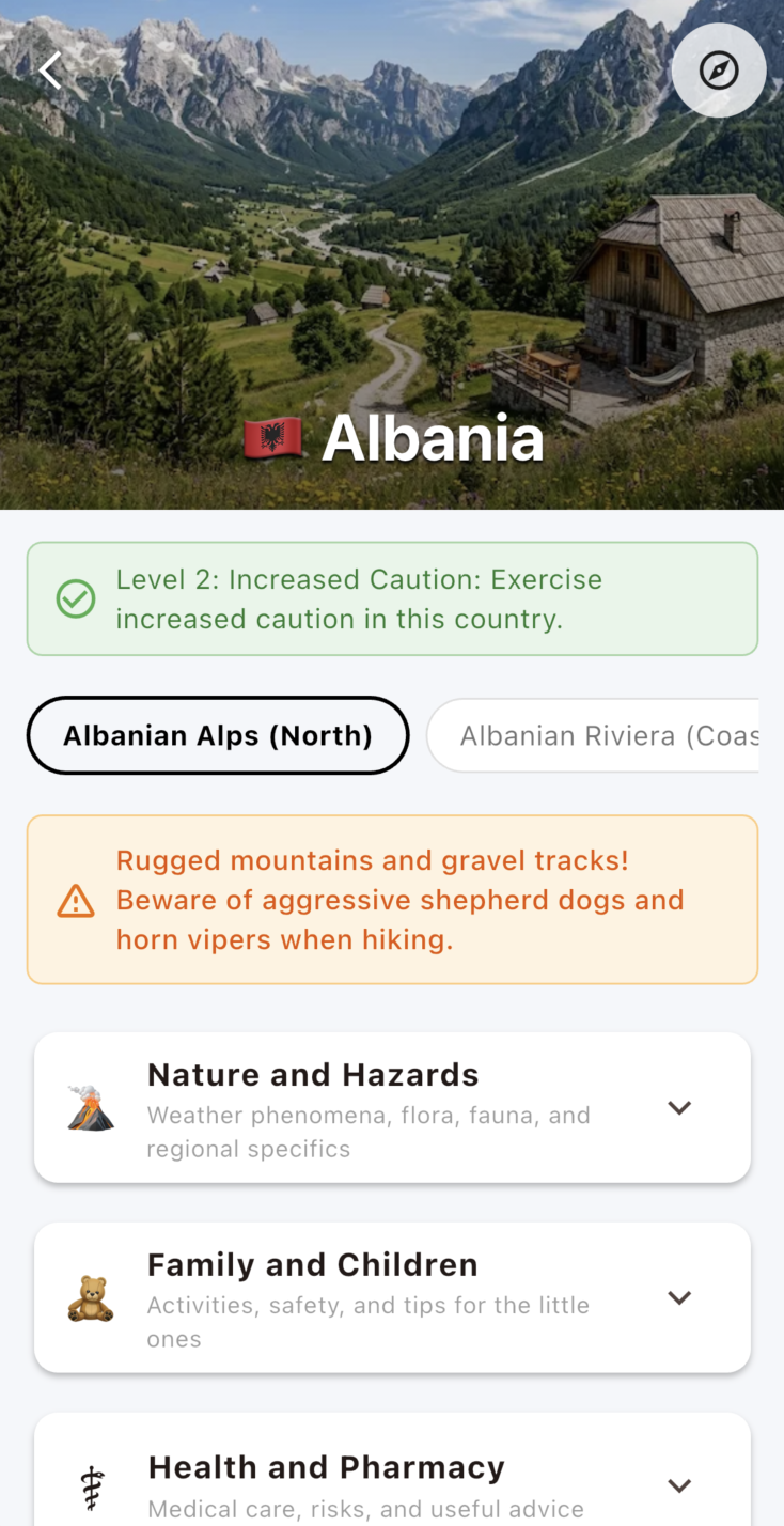 Country Selection Albania